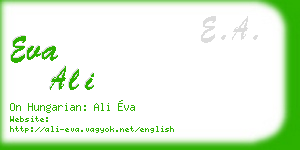 eva ali business card